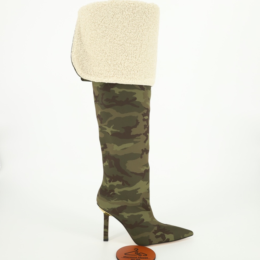 GOOD AMERICAN High Kickstand Over The Knee Boots With Sherpa